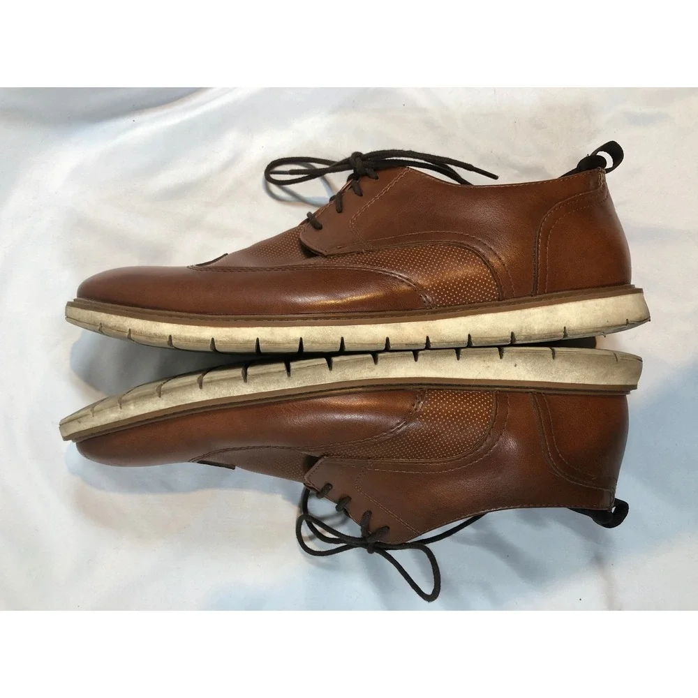 Mix No. 6 Finlee Mens Brown 4-Eye Low Top Wingtip Oxford Shoes Sz 13M 6M-FINLEE